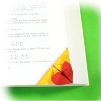 bottom-corner heart origami bookmark