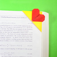 top-corner heart origami bookmark