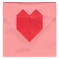 heart origami envelope