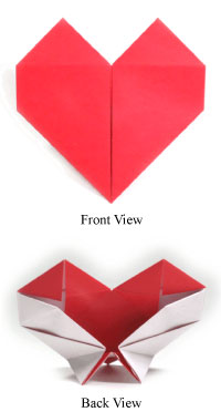sitting origami heart