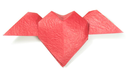 how to make origami heart with wings