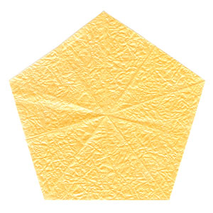 2D five-pointed easy embossed origami paper star: new front side of paper
