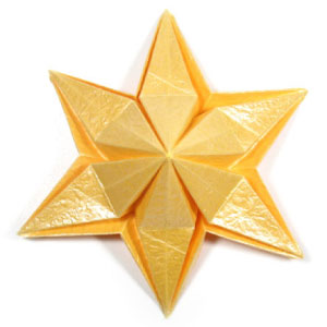 six-pointed origami paper star